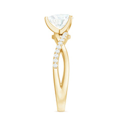 Zircon Crossover Solitaire Engagement Ring