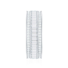 Baguette Cut Cubic Zirconia Wide Wedding Band
