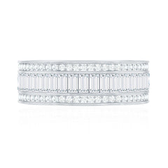 Baguette Cut Cubic Zirconia Wide Wedding Band