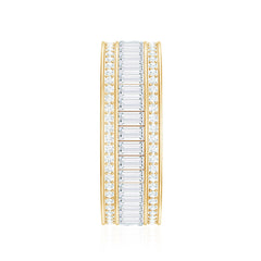Baguette Cut Cubic Zirconia Wide Wedding Band