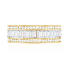 Baguette Cut Cubic Zirconia Wide Wedding Band