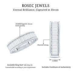 Baguette Cut Zircon Eternity Anniversary Band Ring