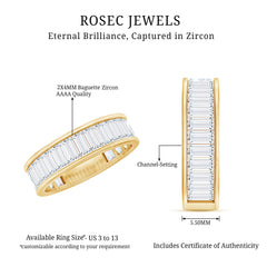 Baguette Cut Zircon Eternity Anniversary Band Ring