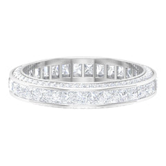 Princess Cut Zircon Full Eternity Band Ring