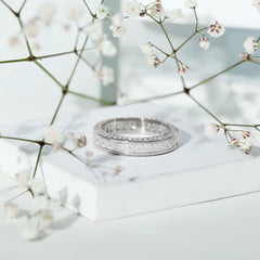 Princess Cut Zircon Full Eternity Band Ring