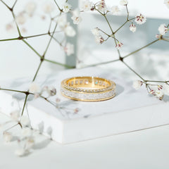 Princess Cut Zircon Full Eternity Band Ring
