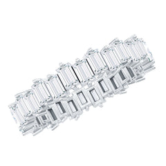 Baguette Cut Cubic Zirconia Uneven Eternity Band Ring