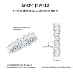 Baguette Cut Cubic Zirconia Uneven Eternity Band Ring