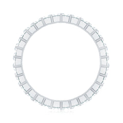 Baguette Cut Cubic Zirconia Uneven Eternity Band Ring