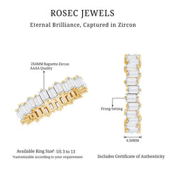 Baguette Cut Cubic Zirconia Uneven Eternity Band Ring