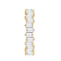 Baguette Cut Cubic Zirconia Uneven Eternity Band Ring