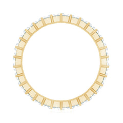 Baguette Cut Cubic Zirconia Uneven Eternity Band Ring