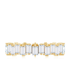 Baguette Cut Cubic Zirconia Uneven Eternity Band Ring