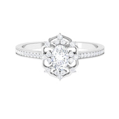 1.25 CT Vintage Inspired Zircon Flower Engagement Ring