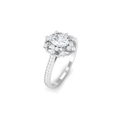 1.25 CT Vintage Inspired Zircon Flower Engagement Ring