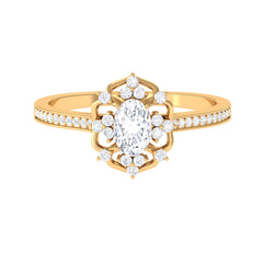 1.25 CT Vintage Inspired Zircon Flower Engagement Ring
