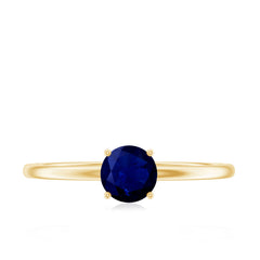 3/4 CT Round Cut Blue Sapphire Solitaire Simple Ring