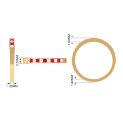 Minimal Ruby Diamond Ring in Channel Set