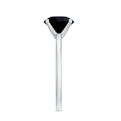 Certified Real 2.5 Carat Black Spinel Solitaire Engagement Ring