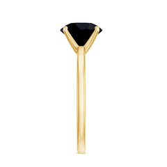 Certified Real 2.5 Carat Black Spinel Solitaire Engagement Ring