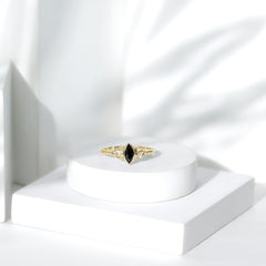 Marquise Cut Lab Grown Black Diamond Celtic Promise Ring