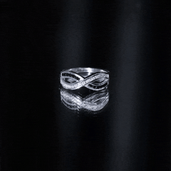 1 CT Channel Set Created Black Diamond Infinity Ring with Diamond