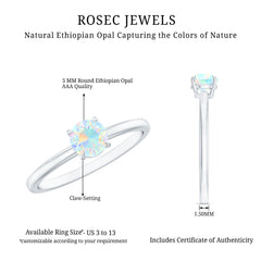 Certified Real Ethiopian Opal October Birthstone Ring
