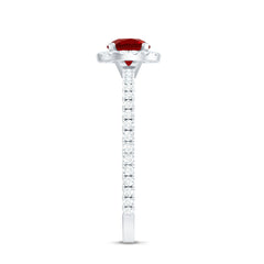 1 CT Minimal Created Ruby and Diamond Engagement Ring