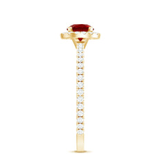 1 CT Minimal Created Ruby and Diamond Engagement Ring