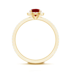 1 CT Minimal Created Ruby and Diamond Engagement Ring