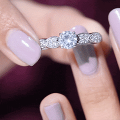 1.50 CT Classic Round Zircon Solitaire Engagement Ring in Gold