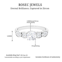 1.50 CT Classic Round Zircon Solitaire Engagement Ring in Gold