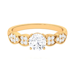 1.50 CT Classic Round Zircon Solitaire Engagement Ring in Gold