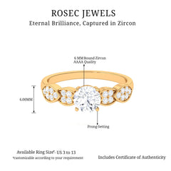 1.50 CT Classic Round Zircon Solitaire Engagement Ring in Gold