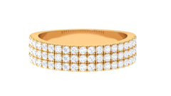 1.50 CT Certified Zircon Semi Eternity Ring in Pave Setting