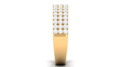 1.50 CT Certified Zircon Semi Eternity Ring in Pave Setting