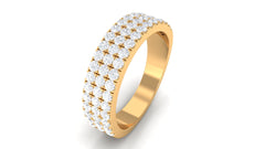 1.50 CT Certified Zircon Semi Eternity Ring in Pave Setting