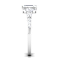 Emerald Cut Zircon Classic Solitaire Engagement Ring