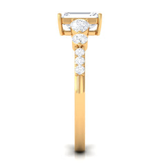 Emerald Cut Zircon Classic Solitaire Engagement Ring