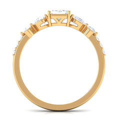 Emerald Cut Zircon Classic Solitaire Engagement Ring