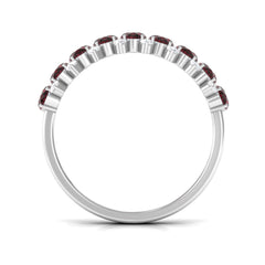 Real Garnet Diamond Half Eternity Wedding Anniversary Ring