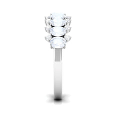 2.5 CT Moonstone and Diamond Semi Eternity Ring