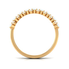 2.5 CT Moonstone and Diamond Semi Eternity Ring
