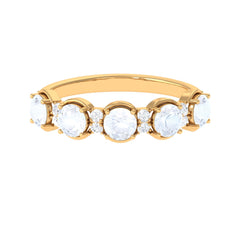 2 CT Genuine Moonstone and Diamond Half Eternity Ring