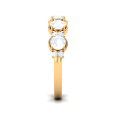 2 CT Genuine Moonstone and Diamond Half Eternity Ring