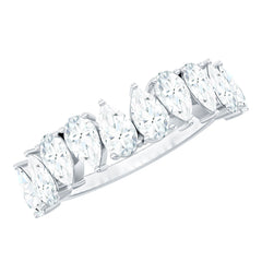Pear Cut Moissanite Half Eternity Ring for Women