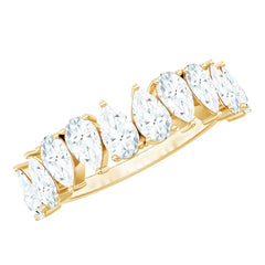 Pear Cut Moissanite Half Eternity Ring for Women