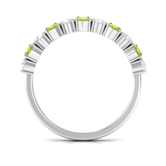 1.50 CT Alternate Peridot and Diamond Half Eternity Ring