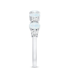 1.5 CT Alternate Moonstone and Diamond Semi Eternity Ring