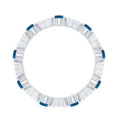 Oval Cut London Blue Topaz Designer Eternity Band with Diamond